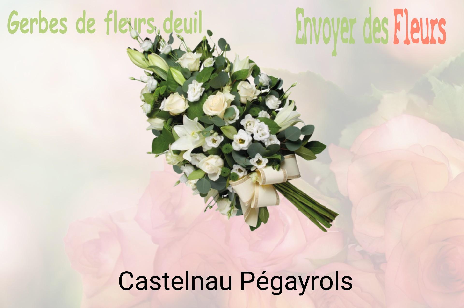 Gerbe de fleurs de deuil livrée à Castelnau-Pégayrols